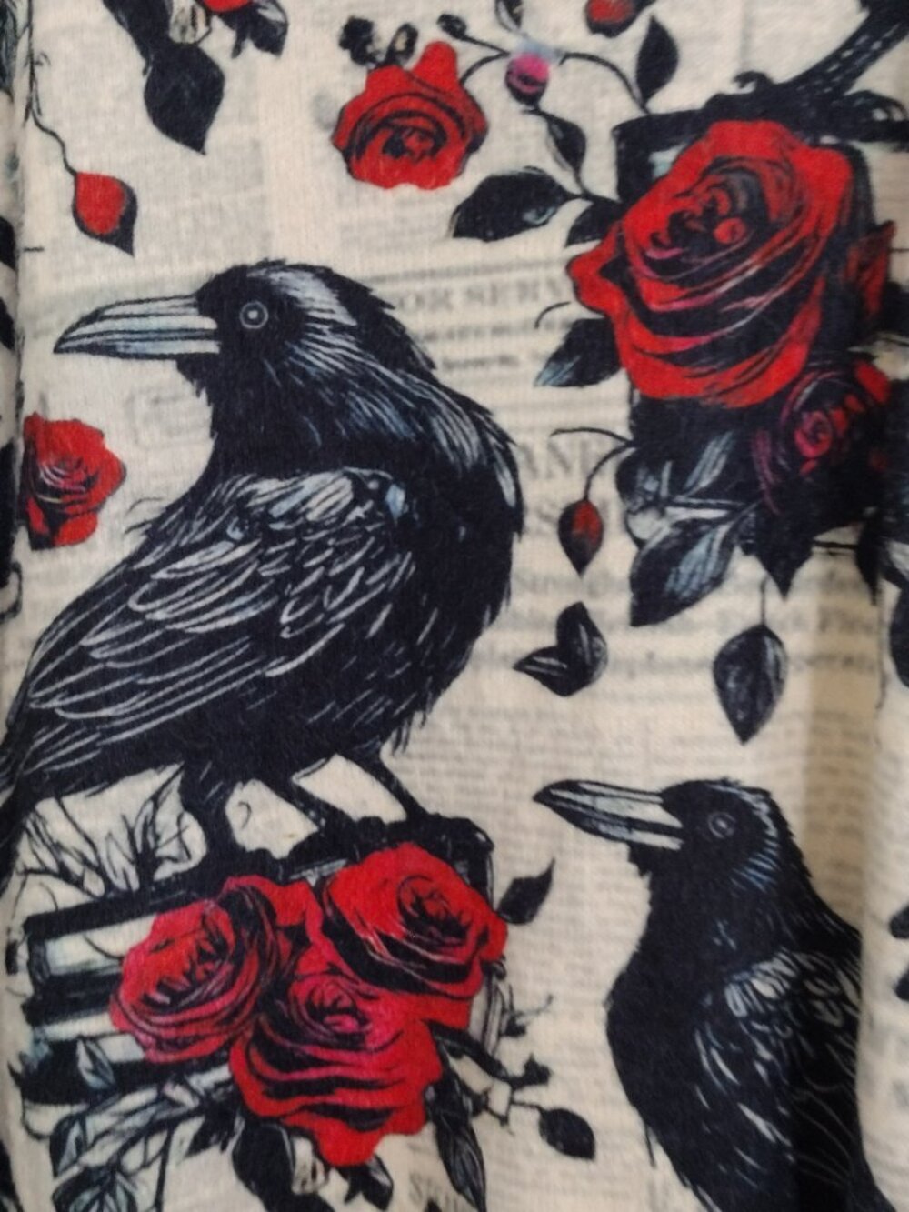 Raven & Rose Print Sweater Top Women's Medium 100% Polyester Soft Cozy - Picture 8 of 9